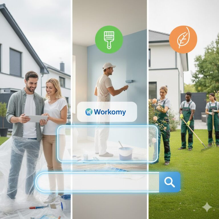 Solutions immobilières, peinture, jardinage : simplifiez-vous la vie workomy